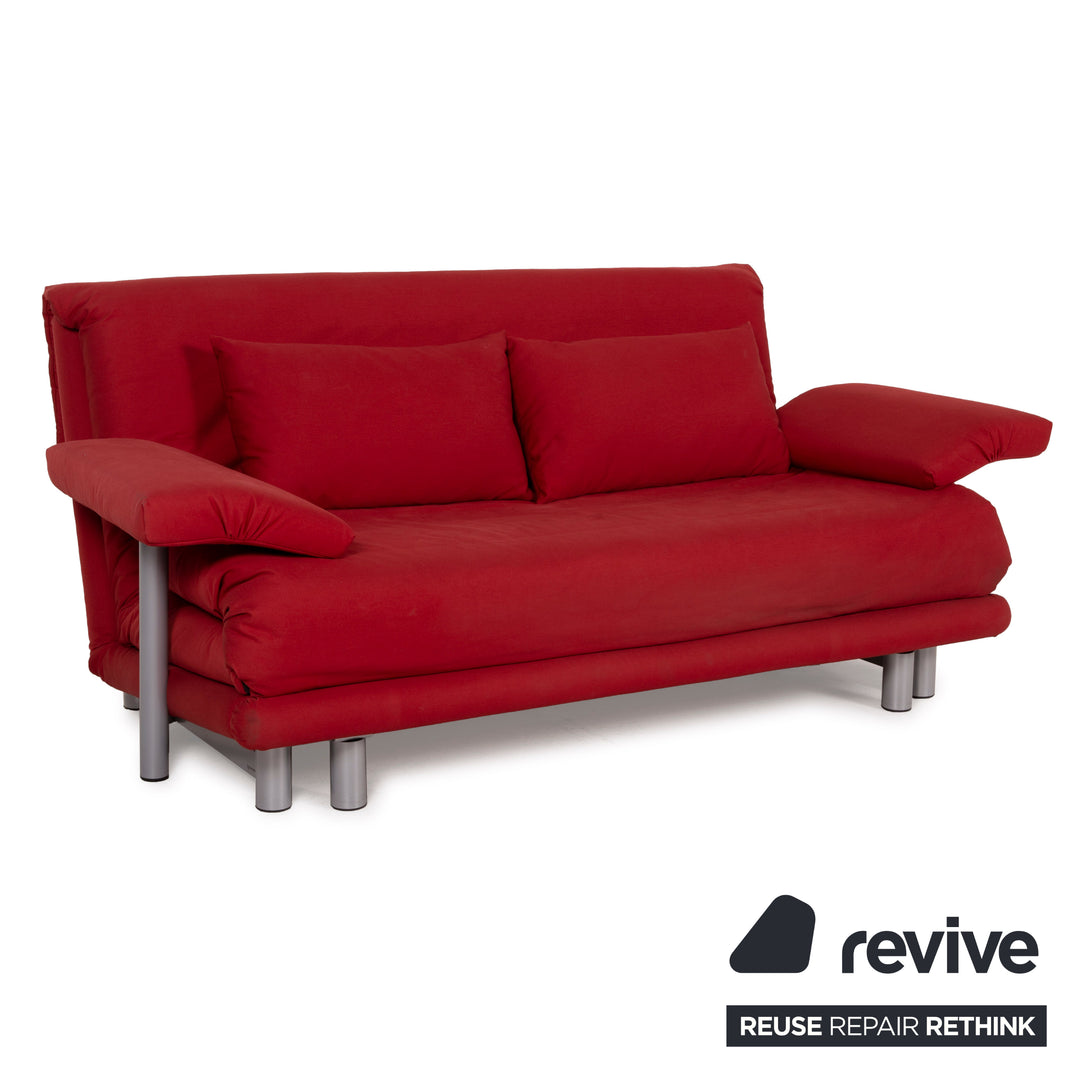 ligne roset Multy Fabric Sofa Red Two Seater Sleeper Sofa Bed