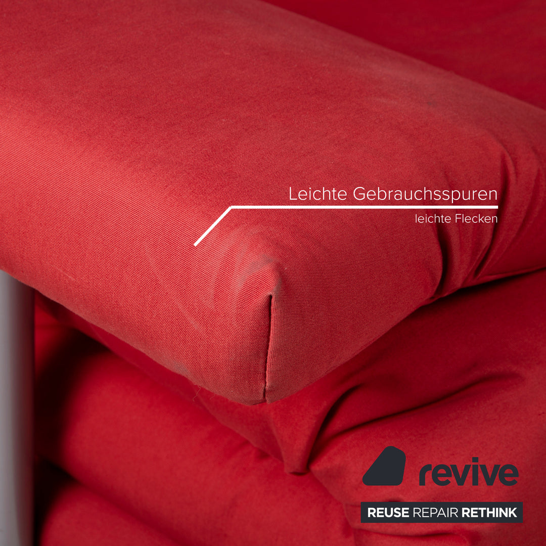 ligne roset Multy Fabric Sofa Red Two Seater Sleeper Sofa Bed