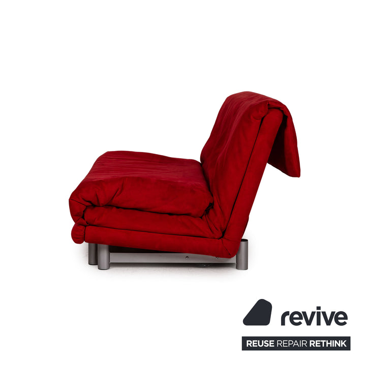 Ligne Roset Multy Fabric Sofa Red Three Seater Sofa Bed Settee Couch