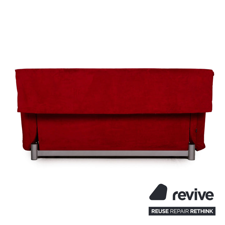 Ligne Roset Multy Fabric Sofa Red Three Seater Sofa Bed Settee Couch