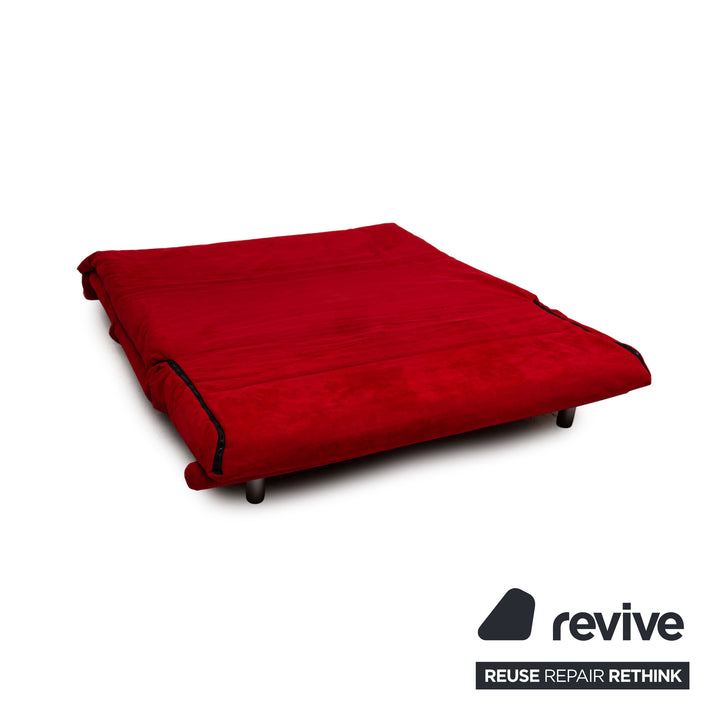 Ligne Roset Multy Fabric Sofa Red Three Seater Sofa Bed Settee Couch