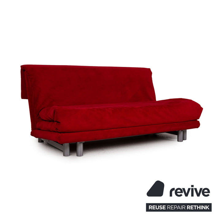 Ligne Roset Multy Fabric Sofa Red Three Seater Sofa Bed Settee Couch