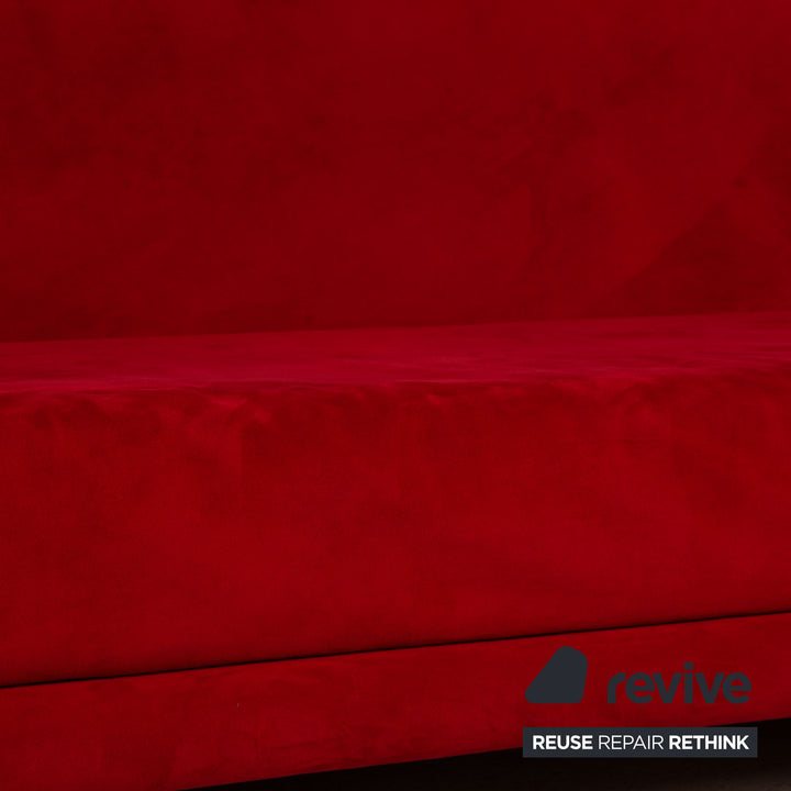 Ligne Roset Multy Fabric Sofa Red Three Seater Sofa Bed Settee Couch