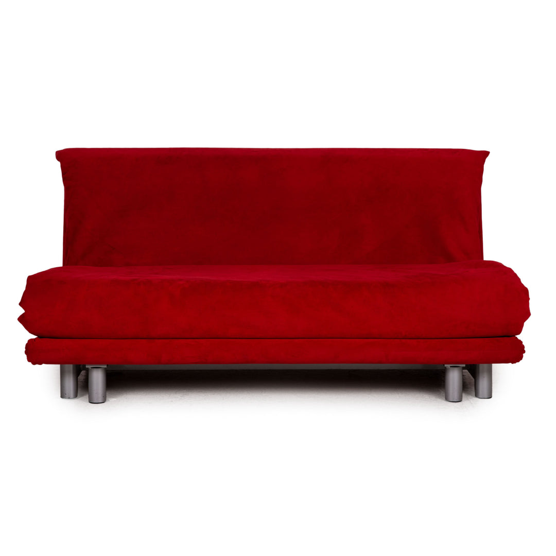 Ligne Roset Multy Fabric Sofa Red Three Seater Sofa Bed Settee Couch