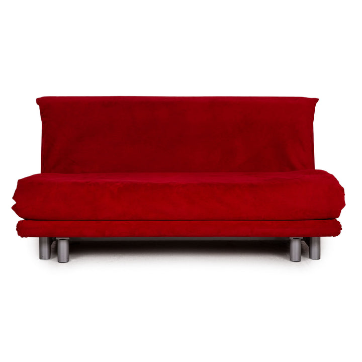 Ligne Roset Multy Fabric Sofa Red Three Seater Sofa Bed Settee Couch