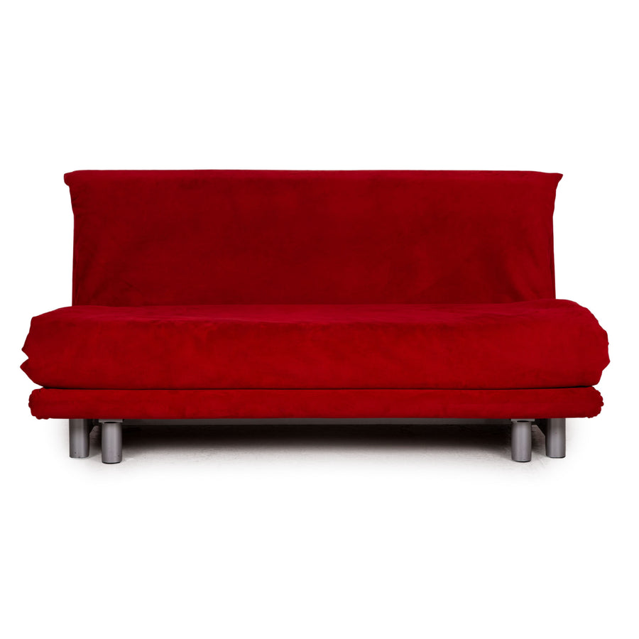 Ligne Roset Multy Fabric Sofa Red Three Seater Sofa Bed Settee Couch
