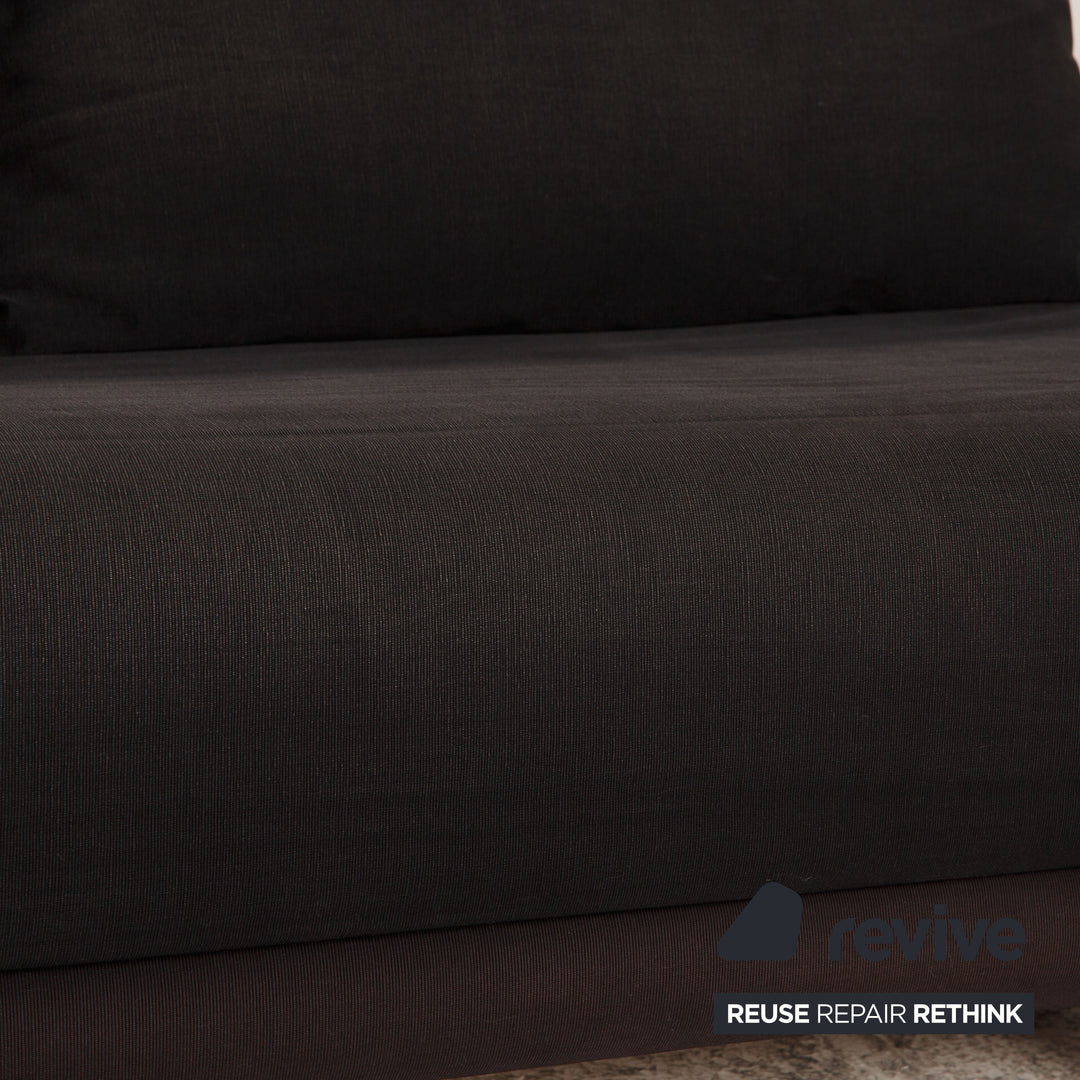 Ligne Roset Multy fabric sofa black three-seater couch function sleeping function