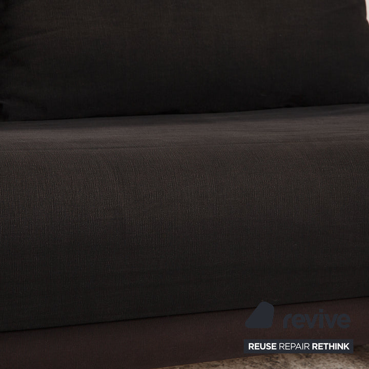 Ligne Roset Multy fabric sofa black three-seater couch function sleeping function
