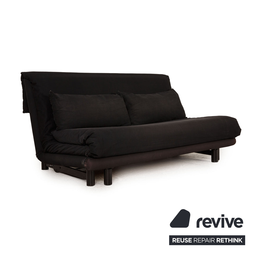Ligne Roset Multy fabric sofa black three-seater couch function sleeping function