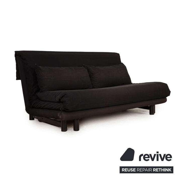 Ligne Roset Multy fabric sofa black three-seater couch function sleeping function