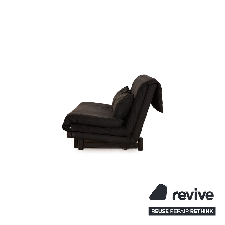 Ligne Roset Multy fabric sofa black three-seater couch function sleeping function