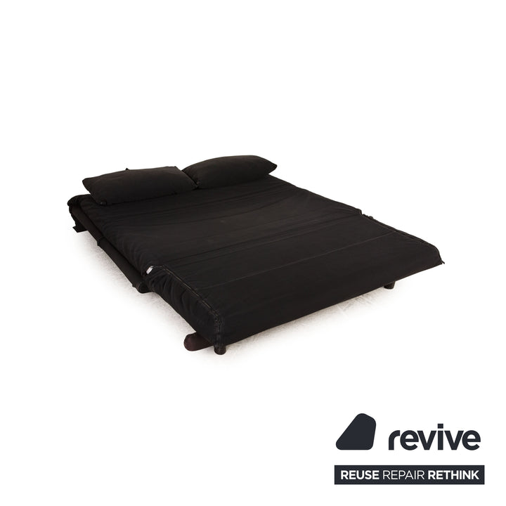 Ligne Roset Multy fabric sofa black three-seater couch function sleeping function
