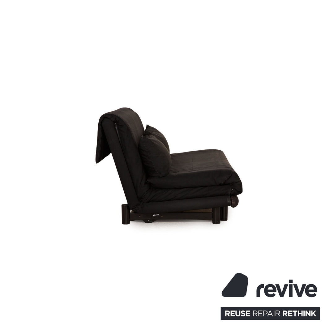 Ligne Roset Multy fabric sofa black three-seater couch function sleeping function