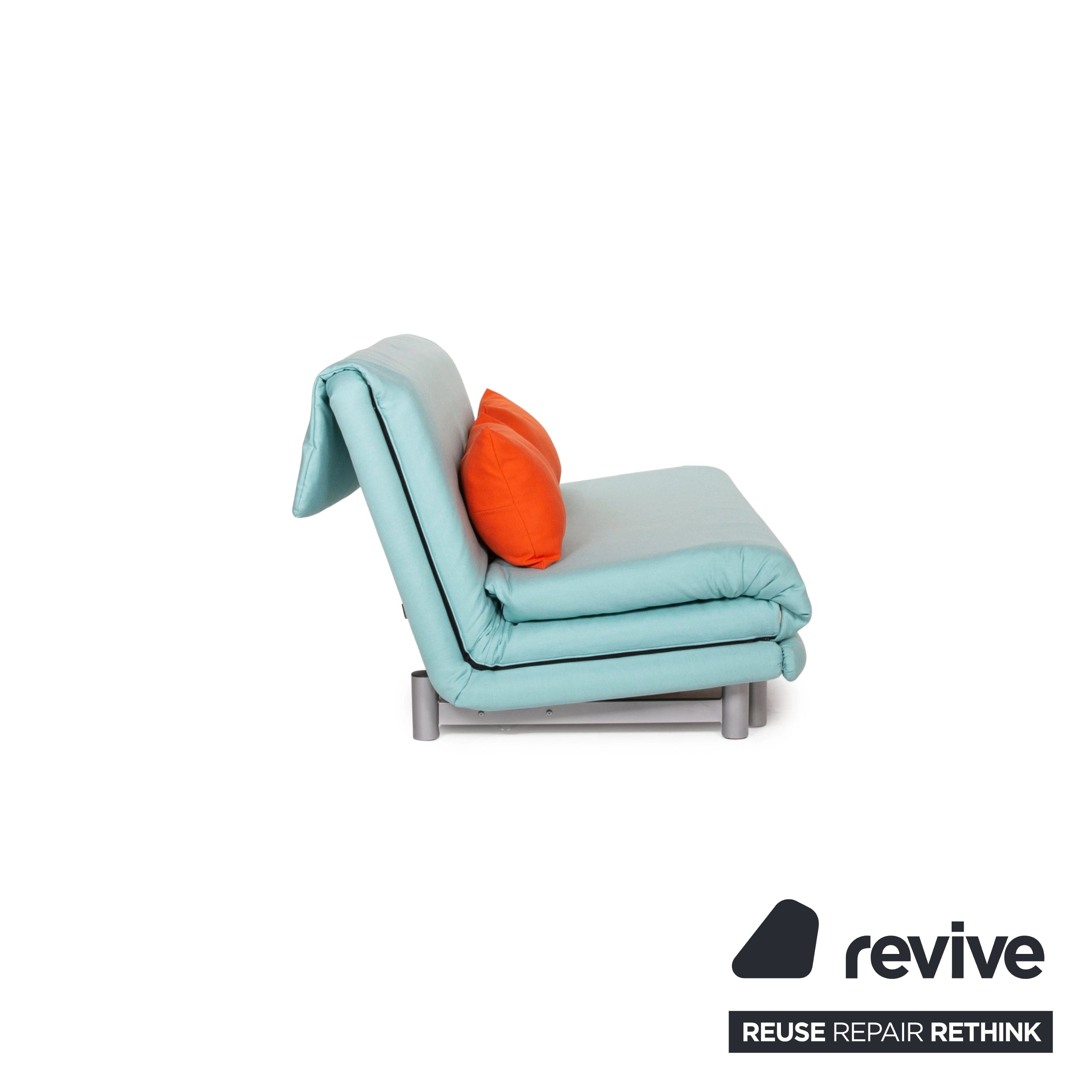 ligne roset Multy Stoff Sofa Türkis / Blau Orange Dreisitzer Schlaffunktion