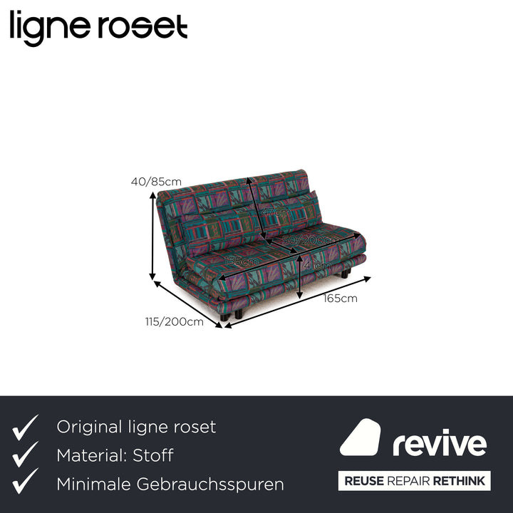 ligne roset Canapé en tissu Multy turquoise fonction canapé 3 places fonction couchage