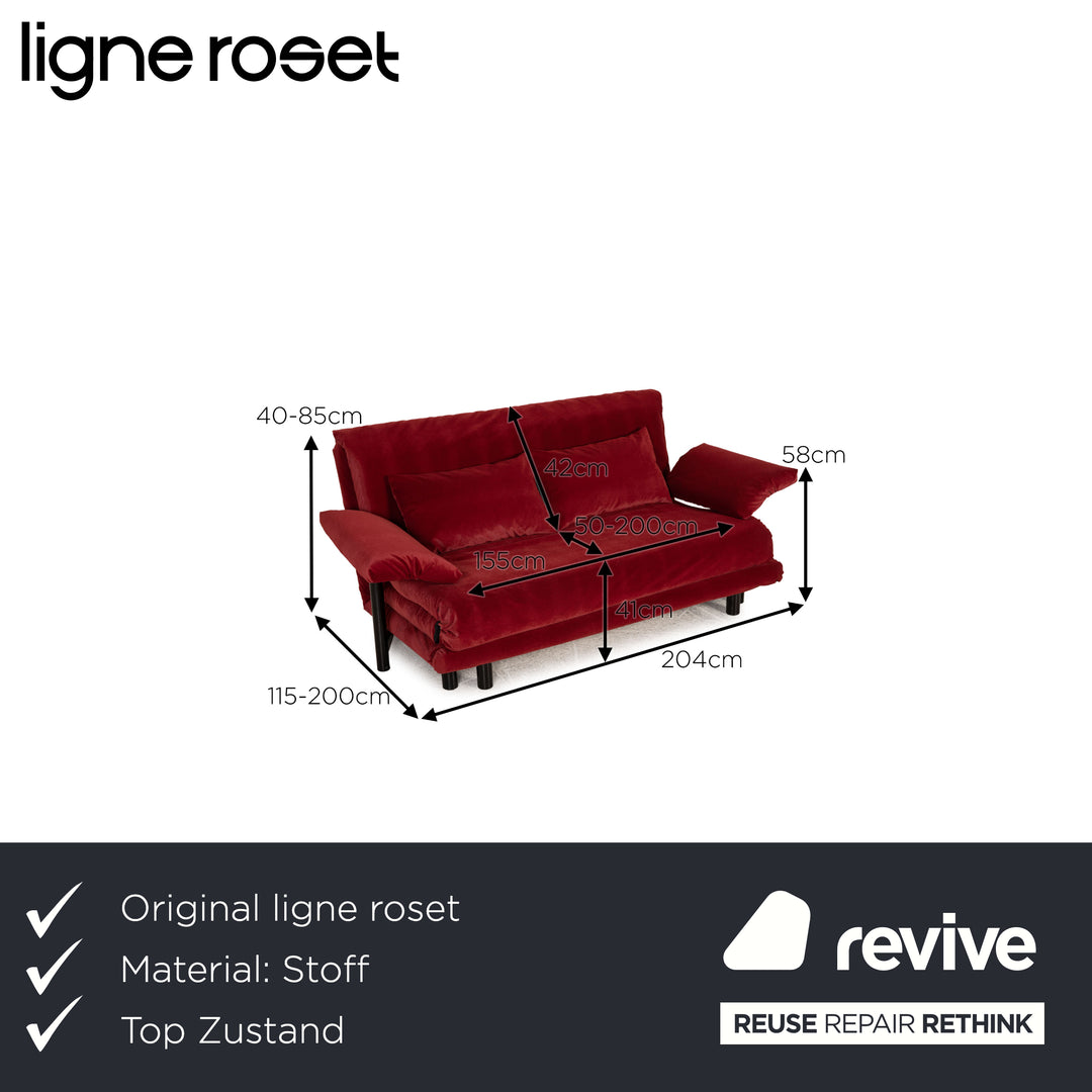 ligne roset Canapé en tissu Multy bordeaux fonction canapé 3 places fonction couchage