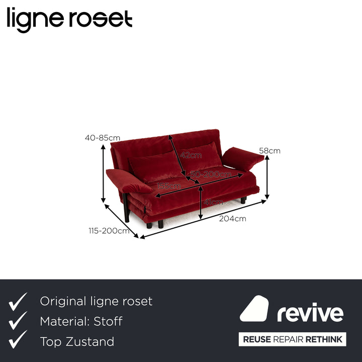 ligne roset Canapé en tissu Multy bordeaux fonction canapé 3 places fonction couchage