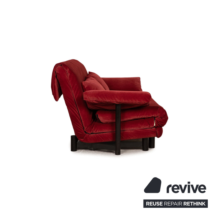 ligne roset Multy Stoff Sofa Weinrot Dreisitzer Couch Funktion Schlaffunktion inkl. Armlehnen