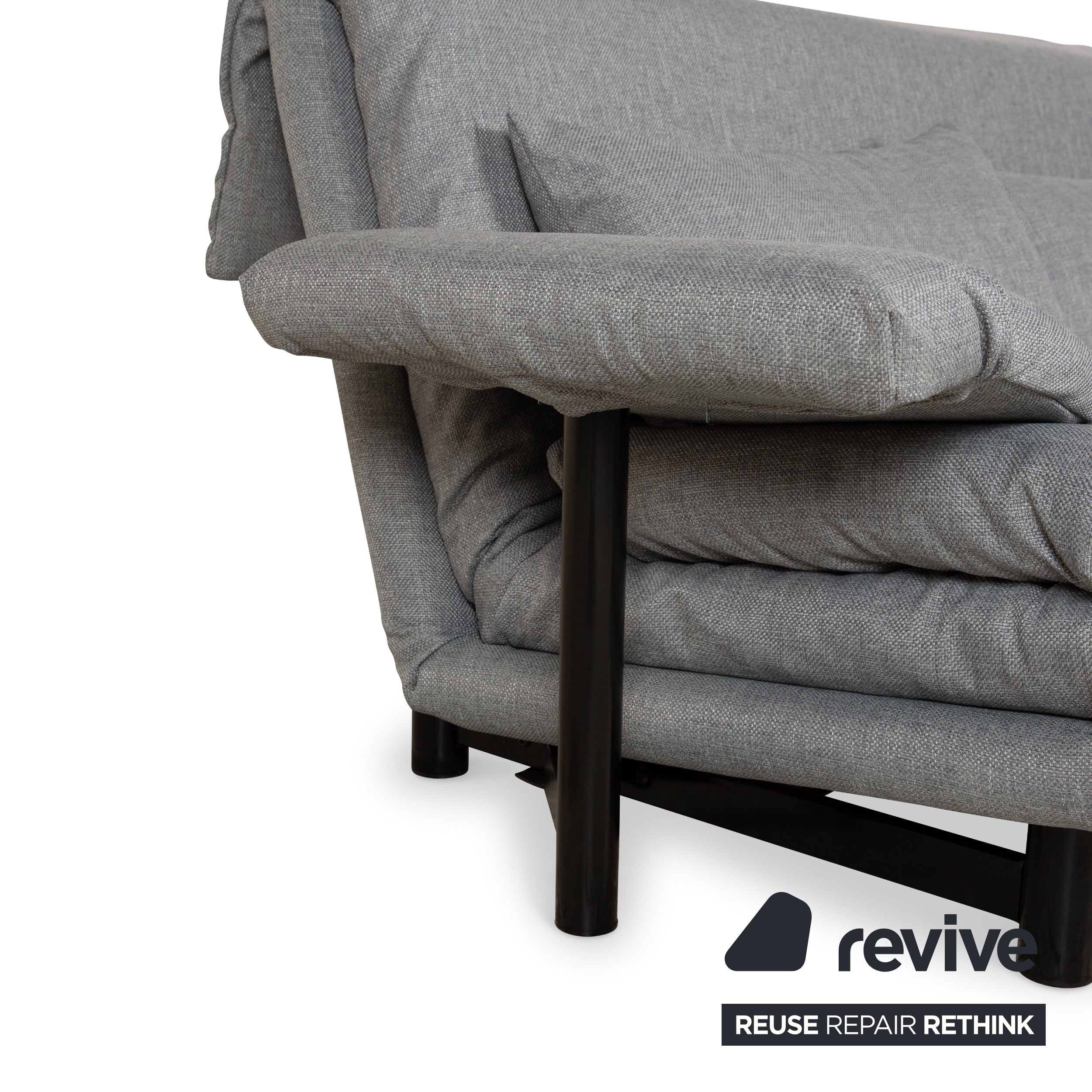 ligne roset Canapé 3 places en tissu Multy (VERANO 681) gris bleu gris fonction manuelle fonction sommeil canapé accoudoirs et coussins incl.