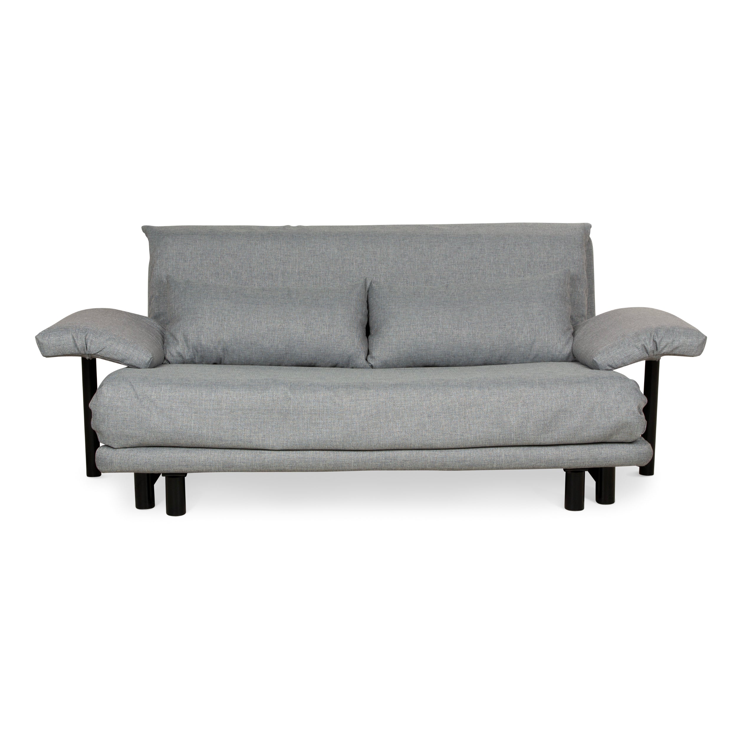 ligne roset Tissu Multy (VERANO 681) 3 places bleu bleu gris fonction manuelle fonction sommeil canapé avec accoudoirs et coussins