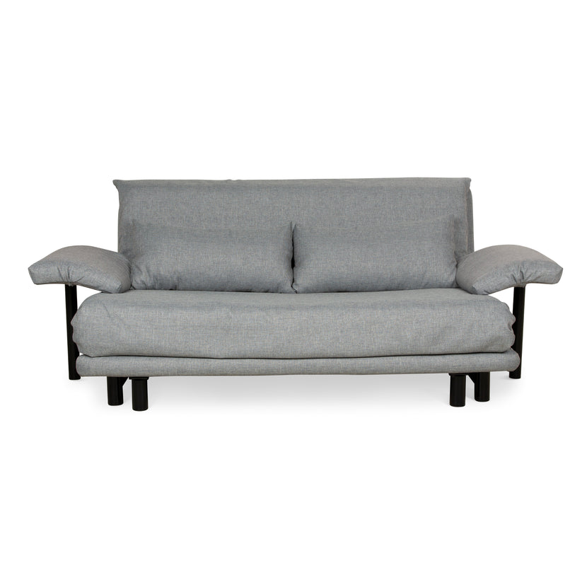 ligne roset Canapé 3 places en tissu Multy (VERANO 681) gris bleu gris fonction manuelle fonction sommeil canapé accoudoirs et coussins incl.