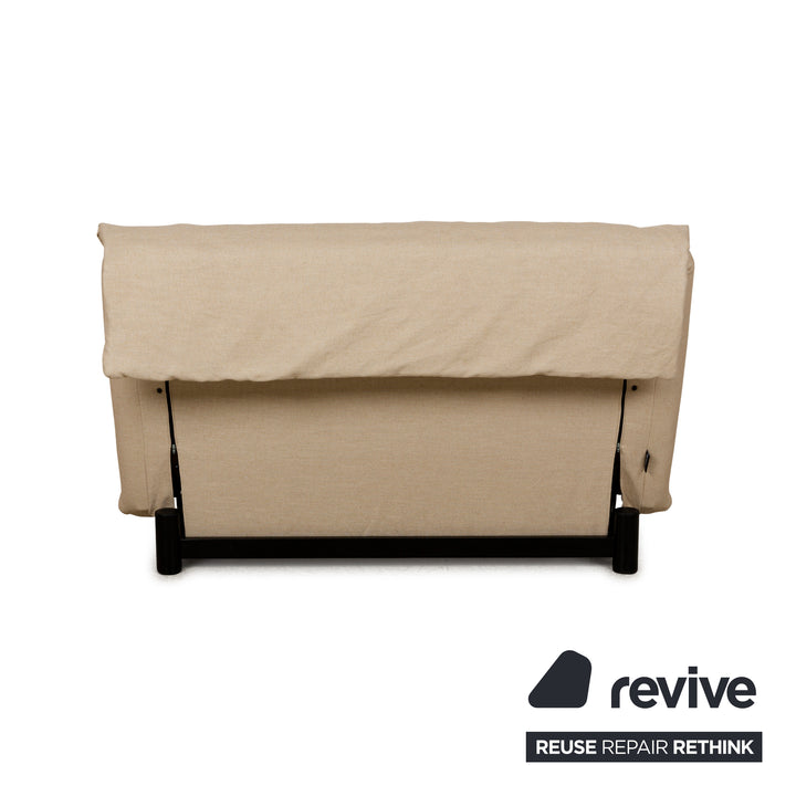 Canapé-lit 2 places en tissu Ligne Roset Multy Beige à fonction manuelle, housse neuve