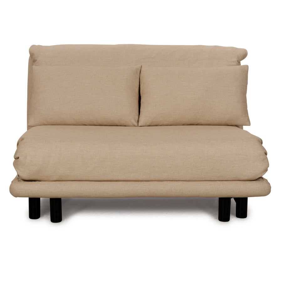 Canapé-lit 2 places en tissu Ligne Roset Multy Beige à fonction manuelle, housse neuve