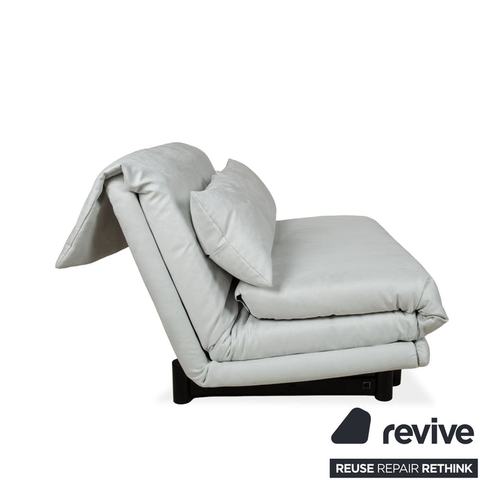 Ligne Roset Multy Stoff Zweisitzer Blau Grau manuelle Funktion Sofa Couch Schlafsofa Hellblau Eisblau
