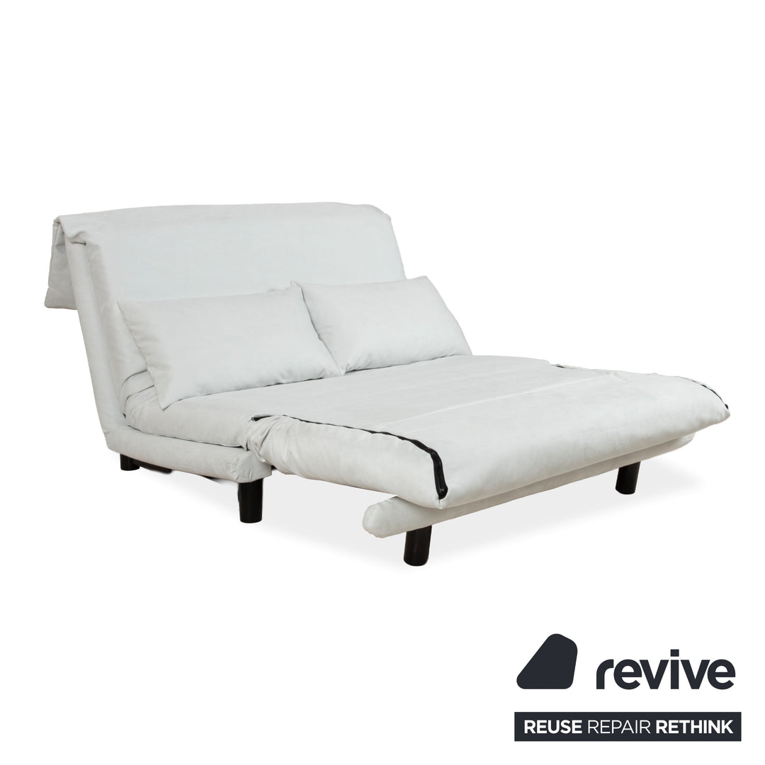 Ligne Roset Multy stoffen tweezitsbank blauwgrijs handmatige functie bank bank slaapbank lichtblauw ijsblauw