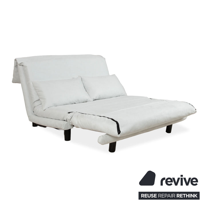 Ligne Roset Multy Stoff Zweisitzer Blau Grau manuelle Funktion Sofa Couch Schlafsofa Hellblau Eisblau