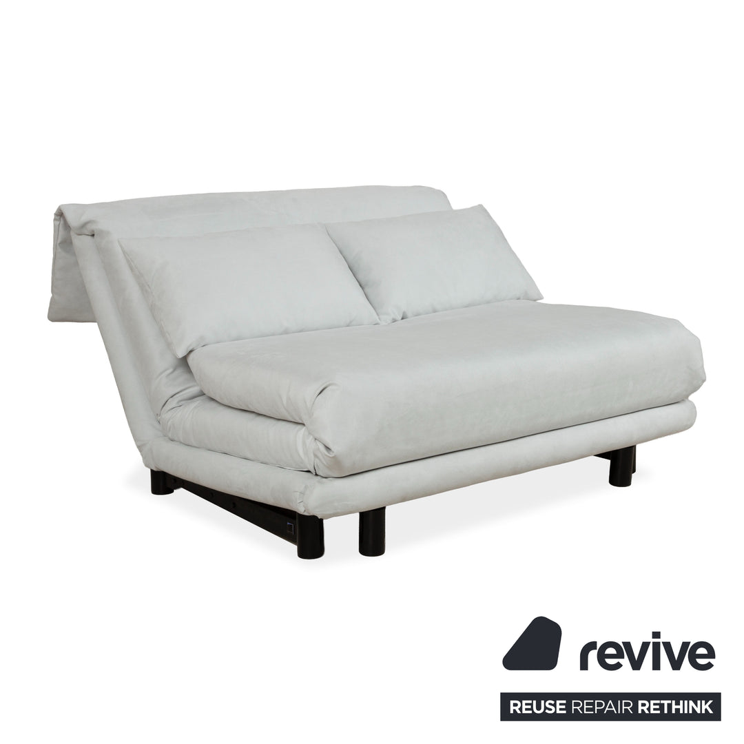 Ligne Roset Multy stoffen tweezitsbank blauwgrijs handmatige functie bank bank slaapbank lichtblauw ijsblauw