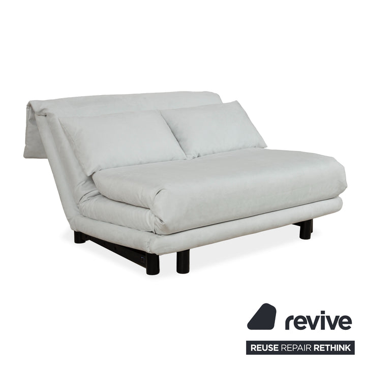 Ligne Roset Multy stoffen tweezitsbank blauwgrijs handmatige functie bank bank slaapbank lichtblauw ijsblauw