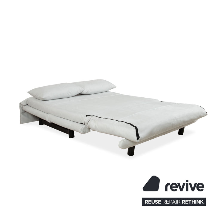 Ligne Roset Multy Stoff Zweisitzer Blau Grau manuelle Funktion Sofa Couch Schlafsofa Hellblau Eisblau