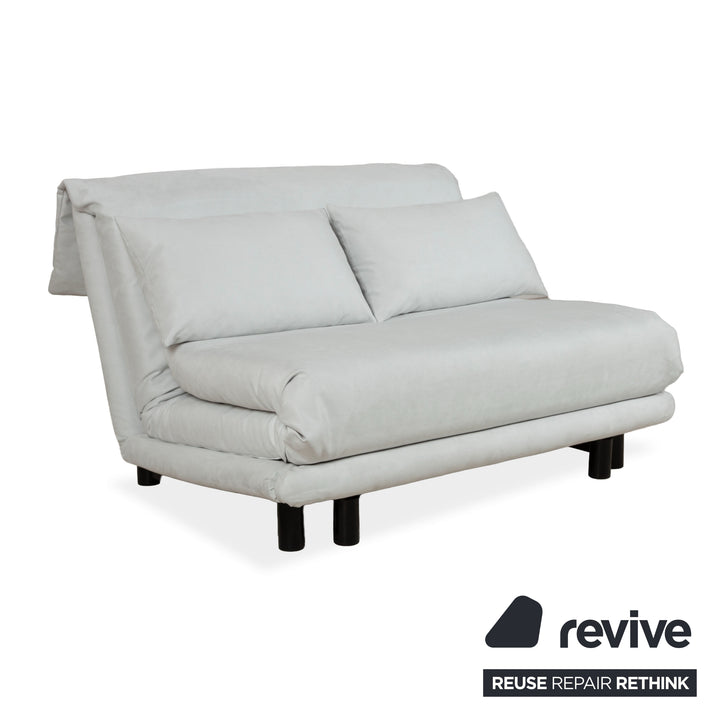 Ligne Roset Multy stoffen tweezitsbank blauwgrijs handmatige functie bank bank slaapbank lichtblauw ijsblauw