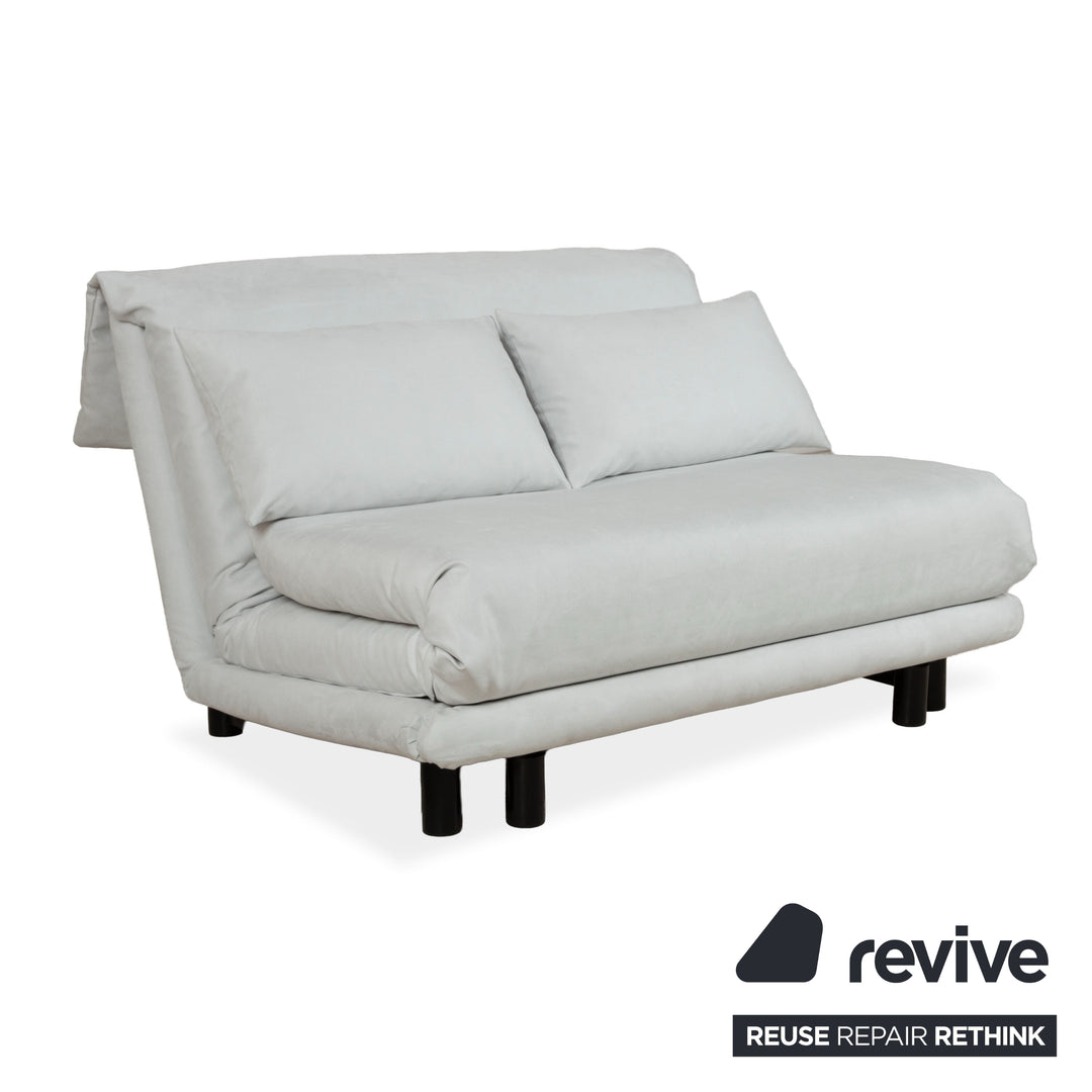 Ligne Roset Multy Stoff Zweisitzer Blau Grau manuelle Funktion Sofa Couch Schlafsofa Hellblau Eisblau