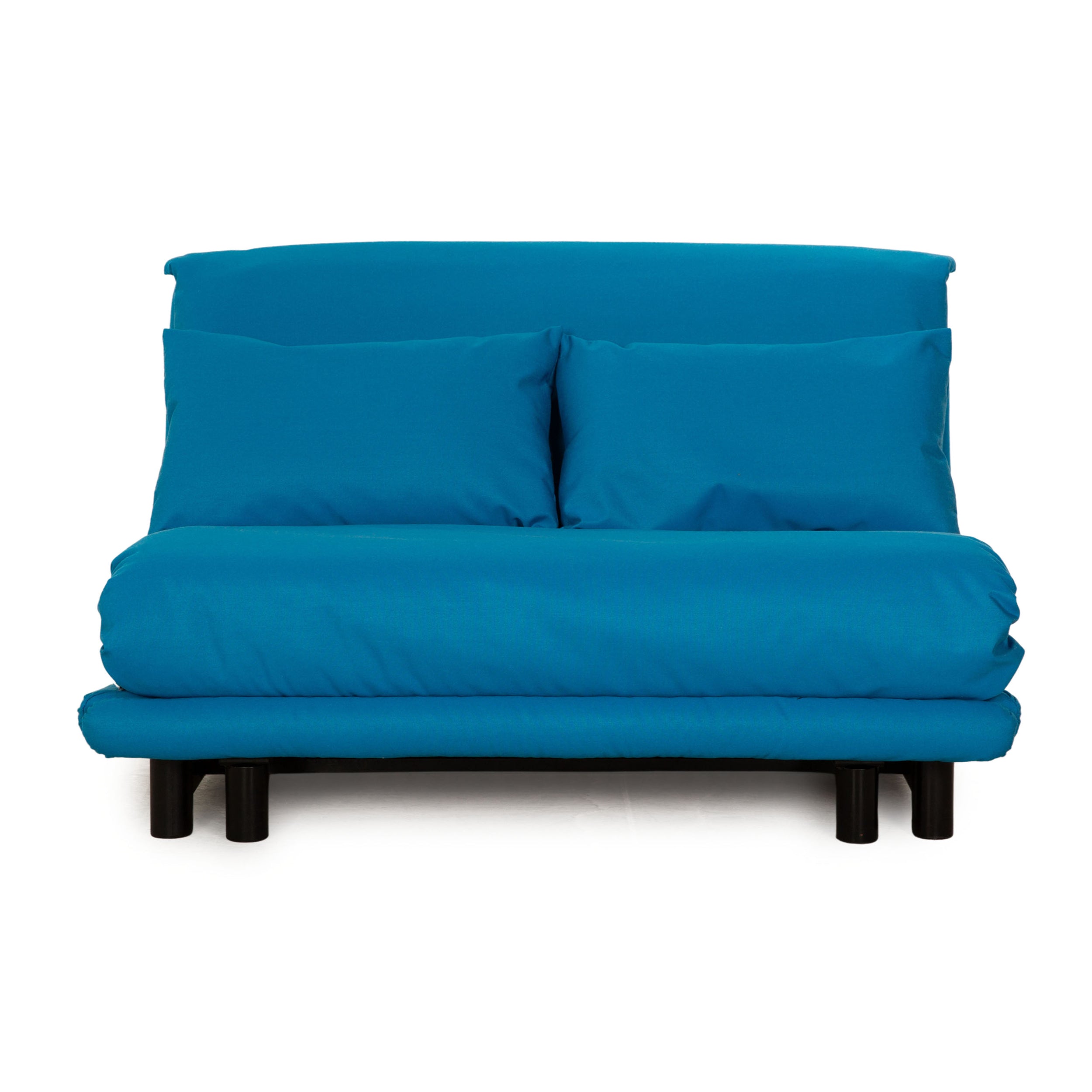 Ligne roset Canapé convertible 2 places en tissu Multy bleu sellerie neuve