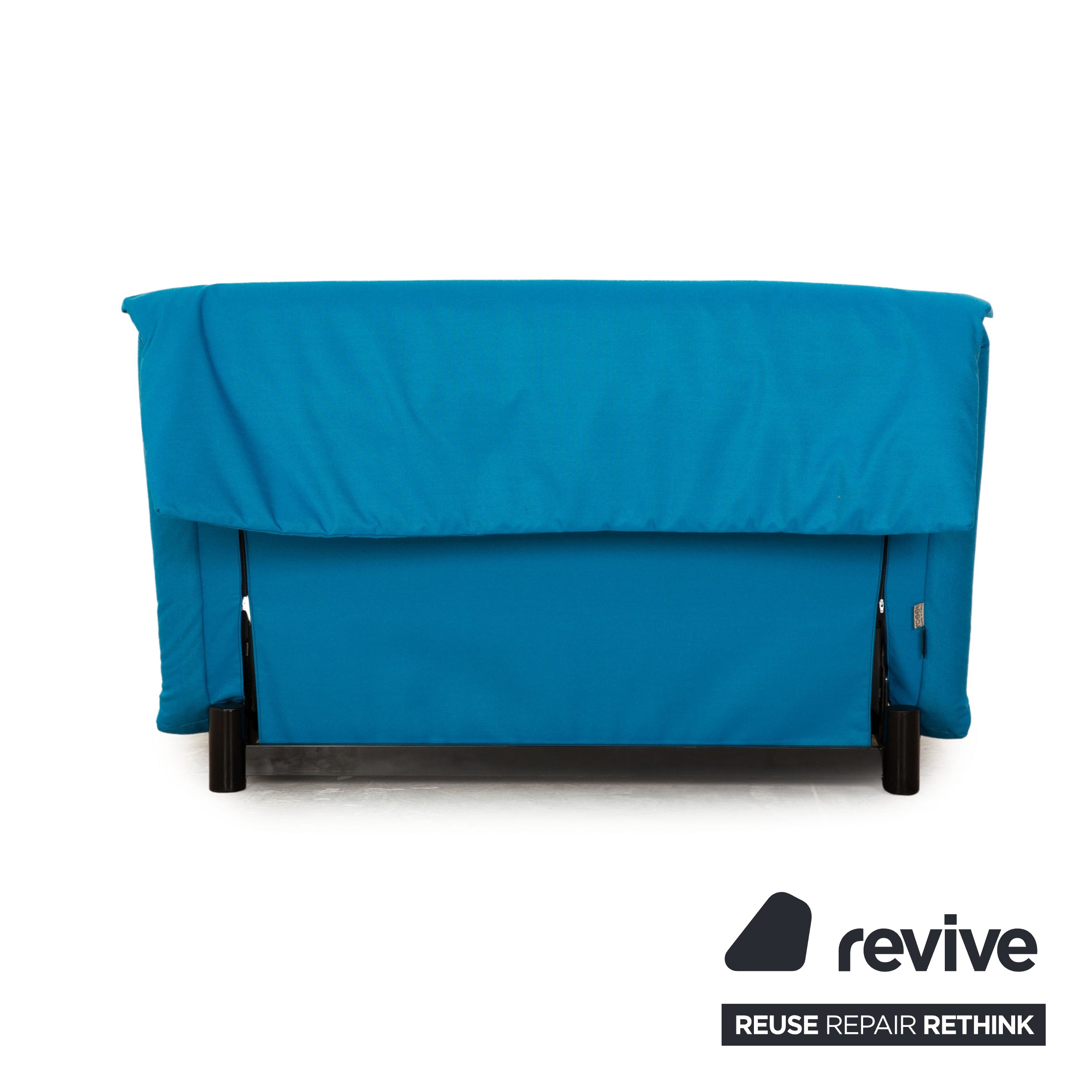 Ligne roset Canapé convertible 2 places en tissu Multy bleu sellerie neuve