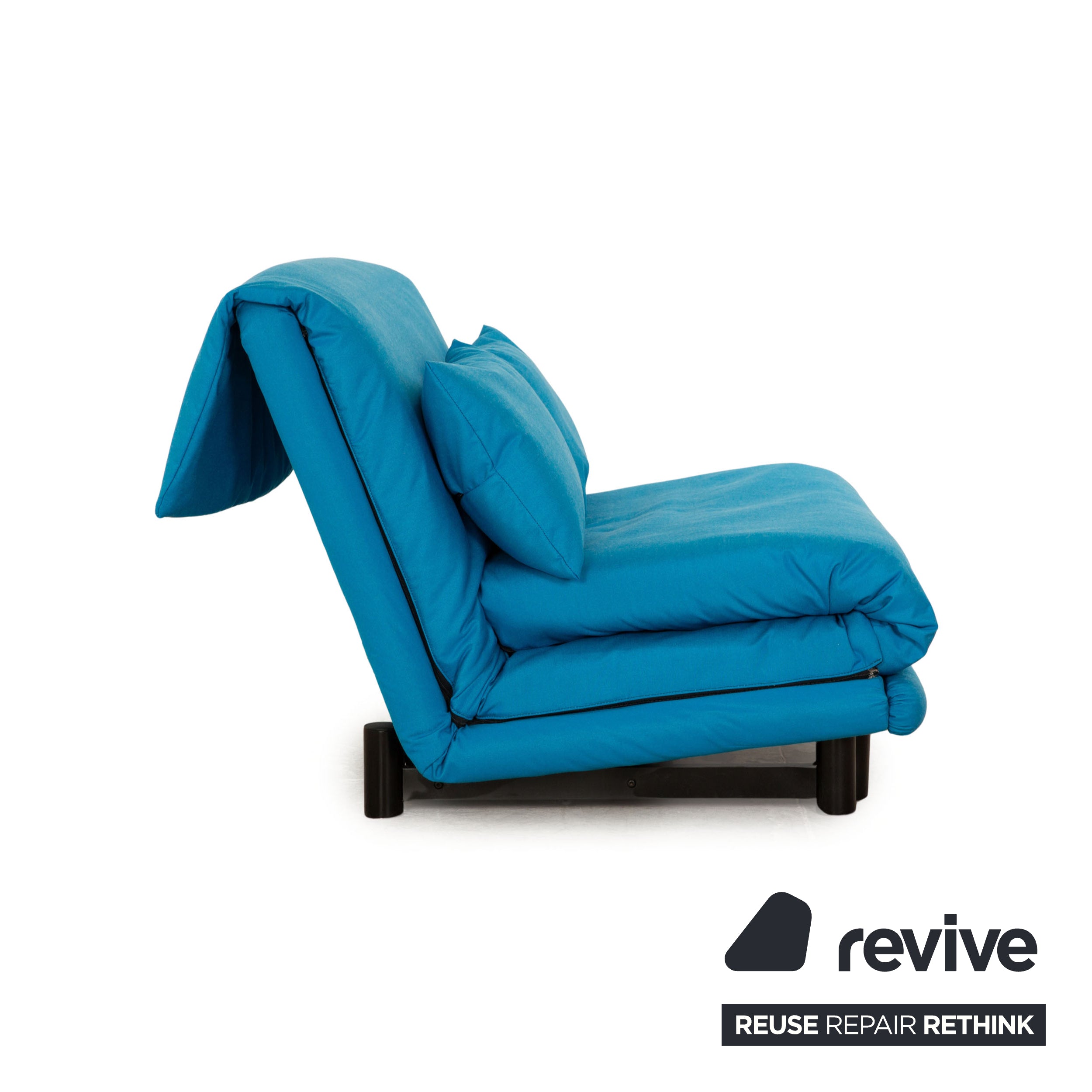 Ligne roset Canapé convertible 2 places en tissu Multy bleu sellerie neuve