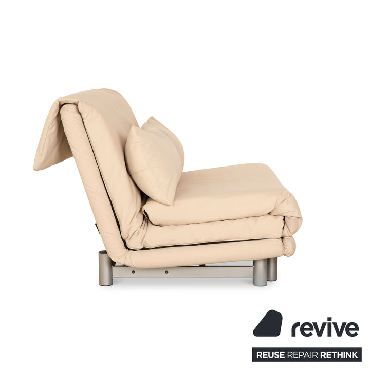 Ligne Roset Canapé-lit 2 places en tissu Multy beige crème retapissé