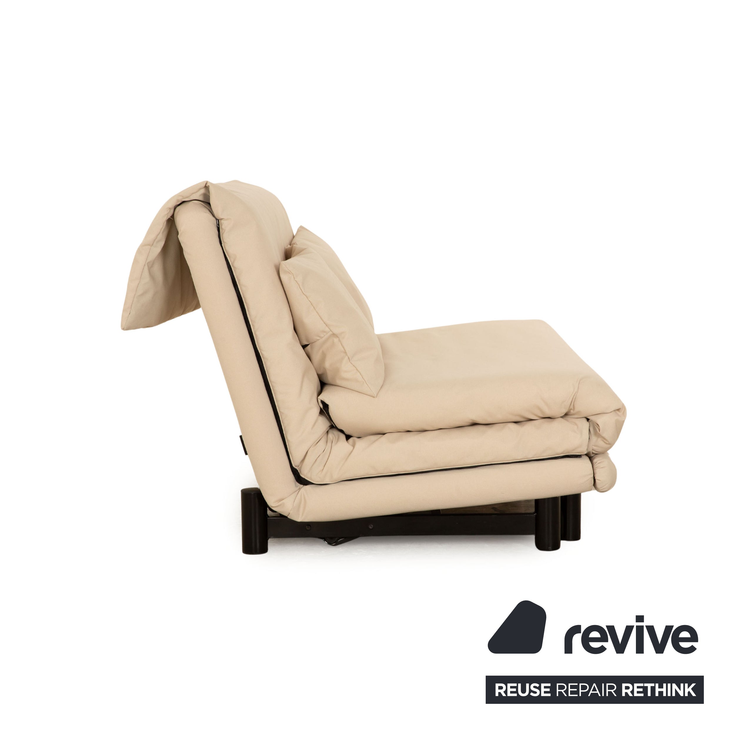 Ligne Roset Canapé-lit 2 places en tissu Multy beige crème retapissé