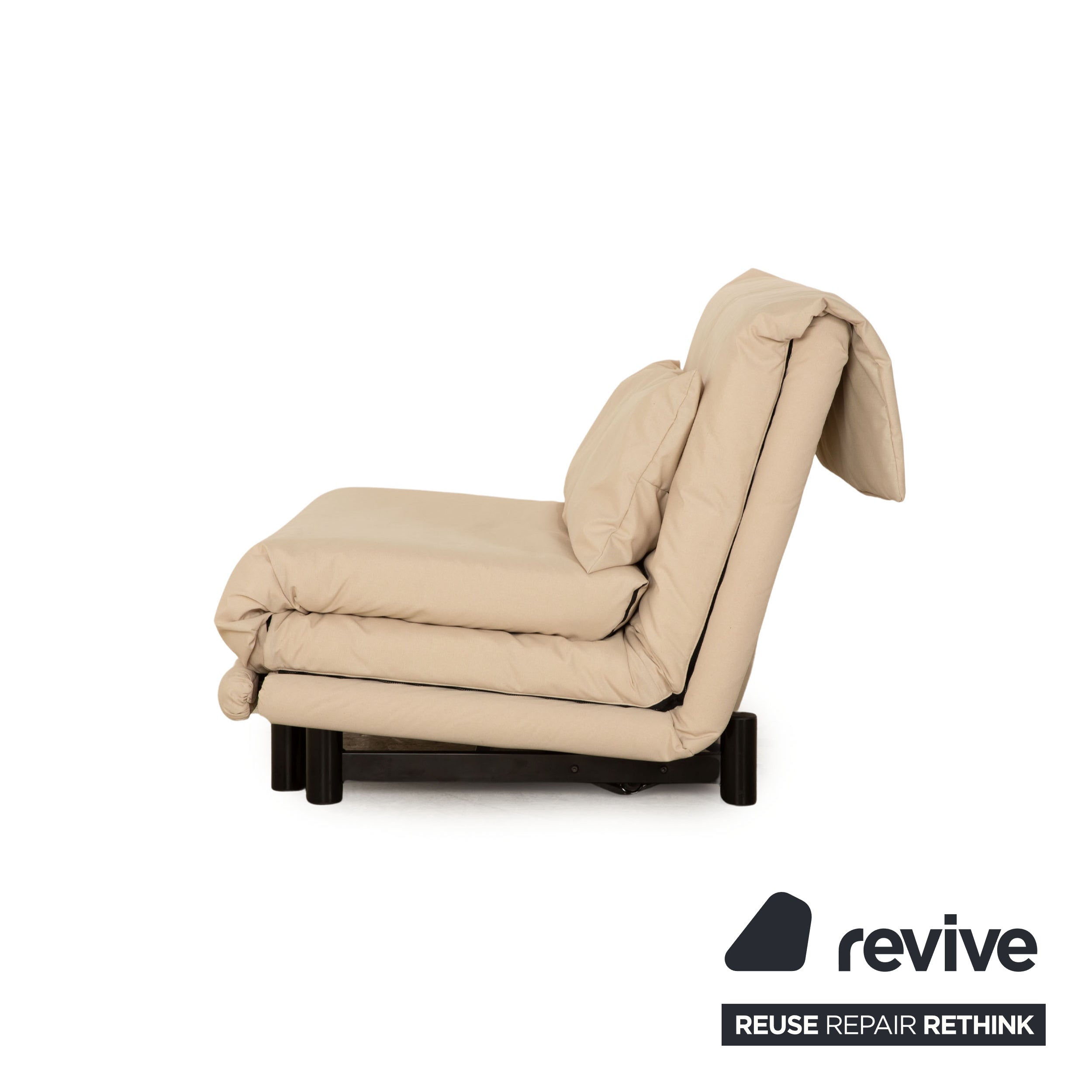 Ligne Roset Canapé-lit 2 places en tissu Multy beige crème retapissé