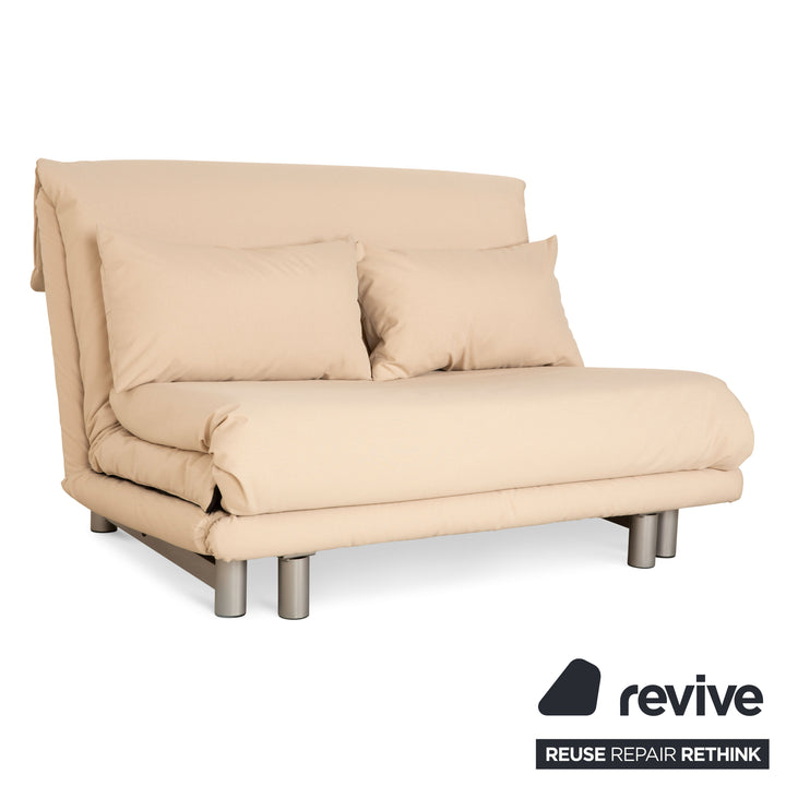 Ligne Roset Canapé-lit 2 places en tissu Multy beige crème retapissé