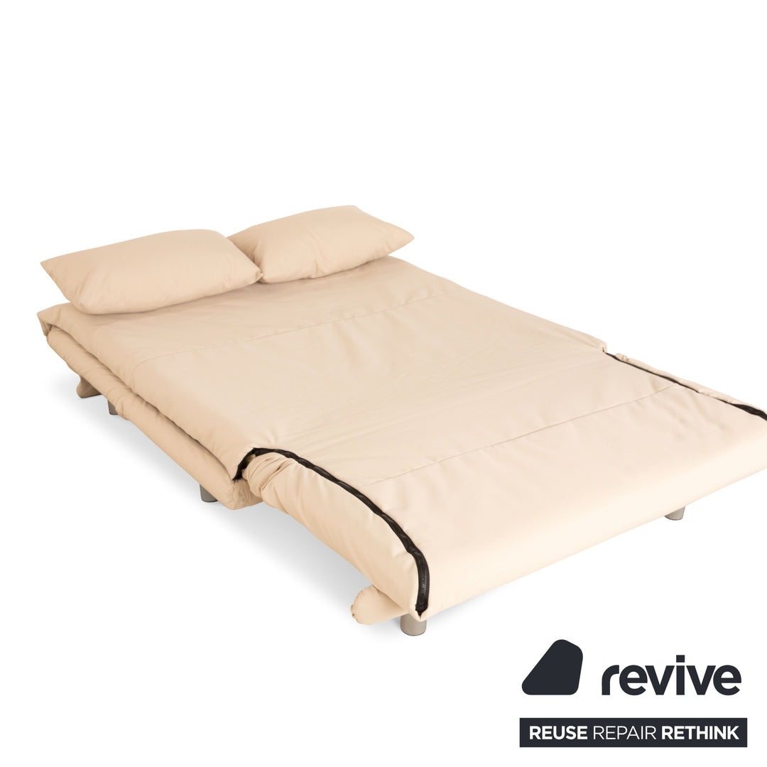 Ligne Roset Canapé-lit 2 places en tissu Multy beige crème retapissé