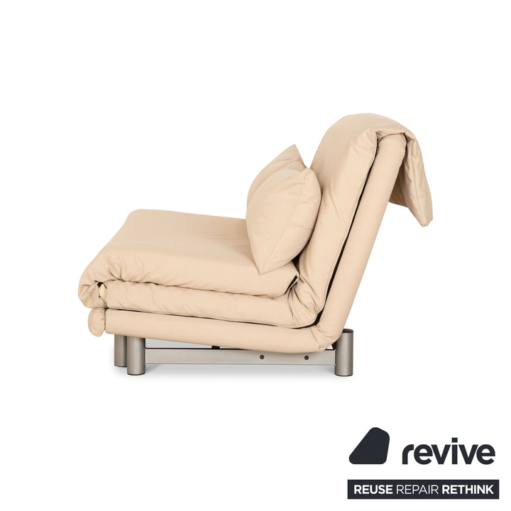 Ligne Roset Canapé-lit 2 places en tissu Multy beige crème retapissé