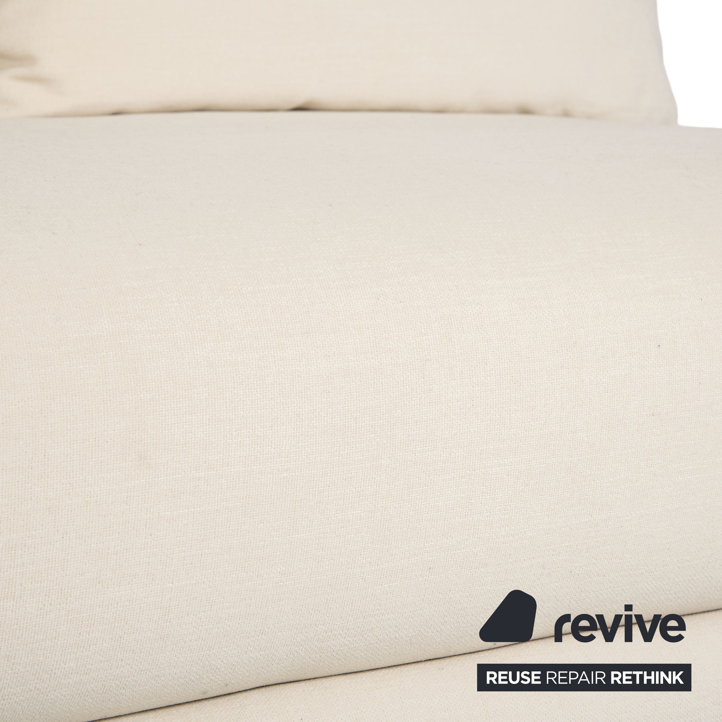 Ligne Roset Multy Zweisitzer Stoff Weiß Creme Beige Silber manuelle Schlaffunktion Schlafsofa Couch Neubezug