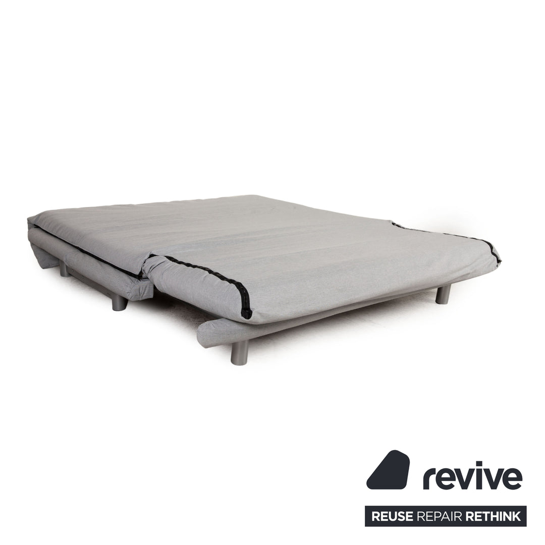 Ligne roset Canapé 3 places en tissu Multy bleu glace gris clair fonction couchage nouvelle housse