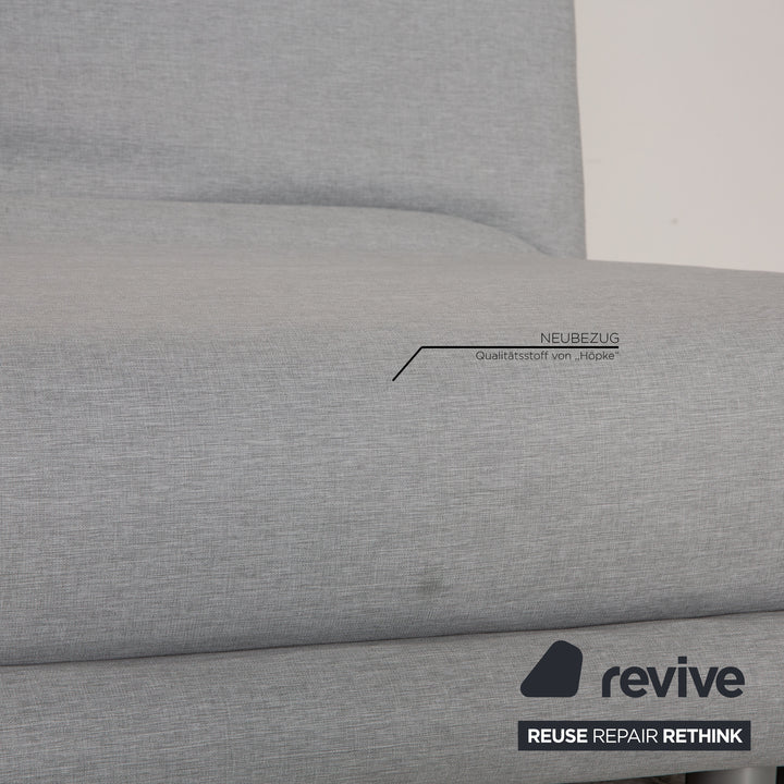Ligne roset Canapé 3 places en tissu Multy bleu glace gris clair fonction couchage nouvelle housse