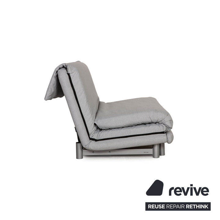 Ligne roset Canapé 3 places en tissu Multy bleu glace gris clair fonction couchage nouvelle housse