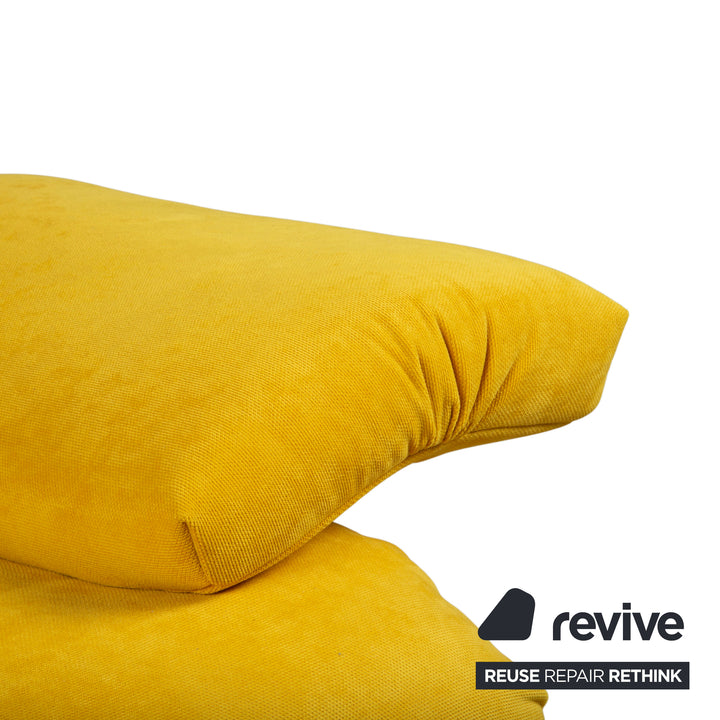 Ligne Roset Multy Stoff Zweisitzer Gelb Senf manuelle Schlaffunktion Gestell Silber Sofa Couch Schlaffunktion BINGO 546 Neuwertig