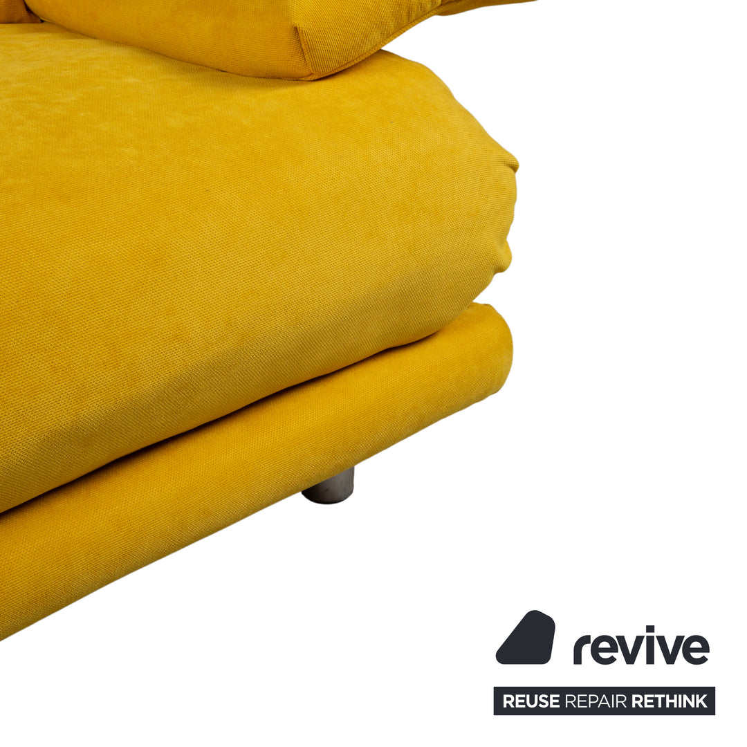 Ligne Roset Multy Stoff Zweisitzer Gelb Senf manuelle Schlaffunktion Gestell Silber Sofa Couch Schlaffunktion BINGO 546 Neuwertig